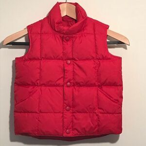 LANDS' END GIRL'S RED GOOSEDOWN PUFFER VEST